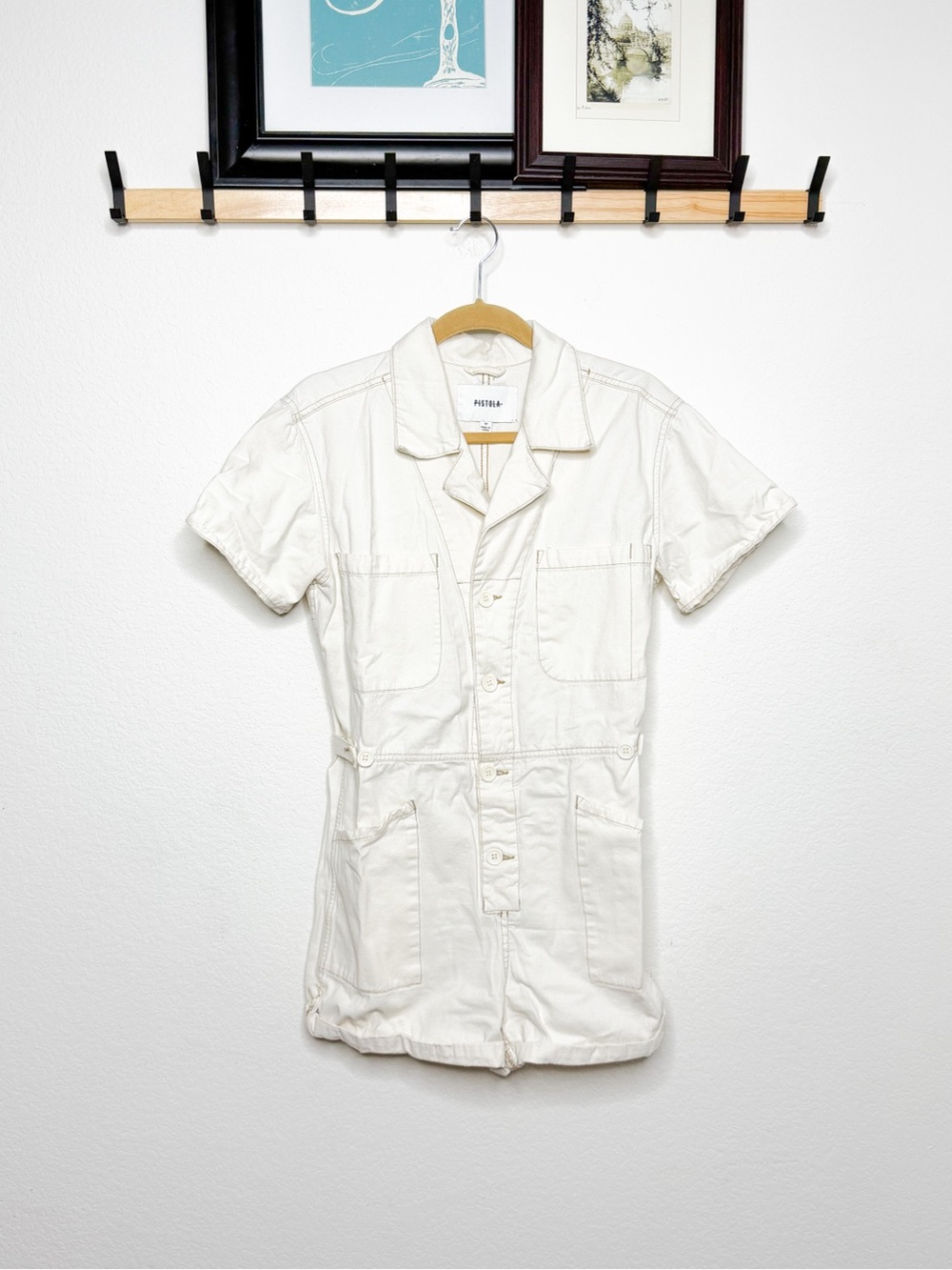 Pistola Women’s Ivory Utility Romper Size M